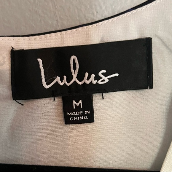 Lulus Seeing Chic Blue Ivory Floral Print Skater A Line Sleeveless Dress Size M - Picture 9 of 9